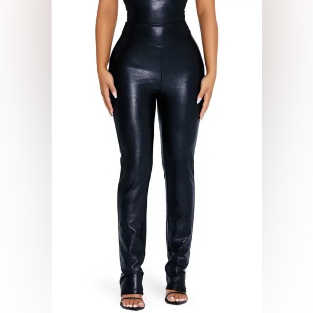 NWT Naked Wardrobe Faux Leather Black Pants